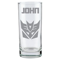 Decepticons Transformers Etched Glasses