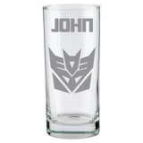 Decepticons Transformers Etched Glasses