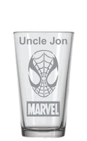 Spiderman Etched Glasses